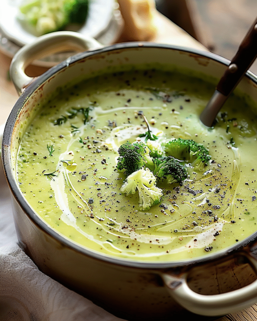 One pot Creamy Broccoli Stilton Soup