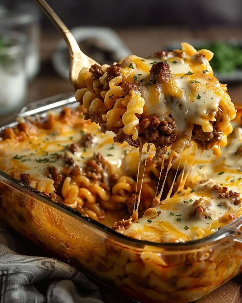 Cheesy Hamburger Casserole Bake