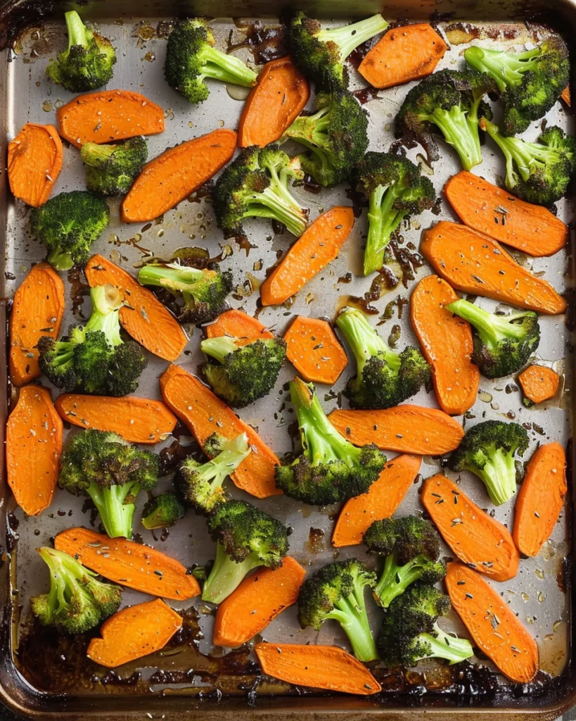 Roasted Broccoli and Carrots Process