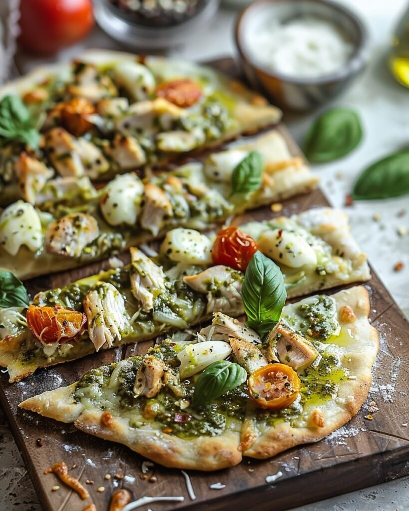 Chicken Pesto Flatbread Instructions