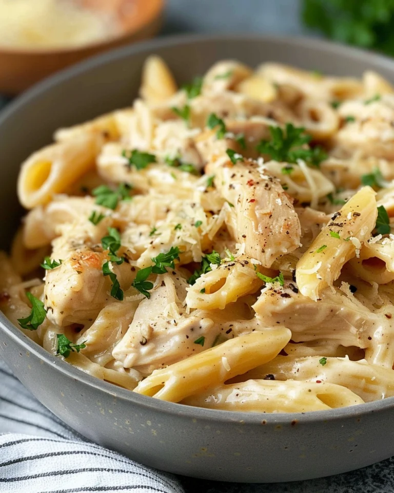 Crock Pot Garlic Parmesan Chicken Pasta