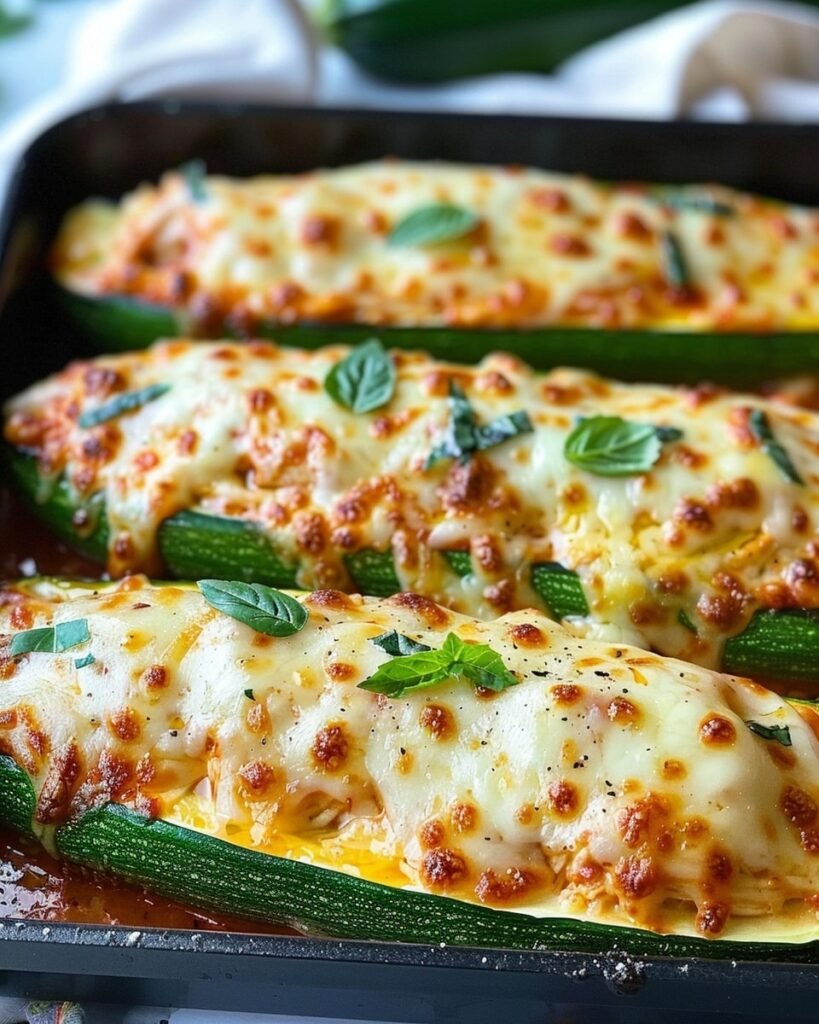 Cheesy Keto Zucchini Boats