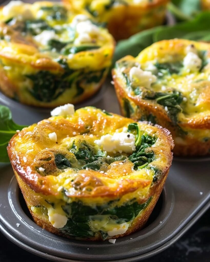 Healthy Egg Muffins with Spinach and Feta