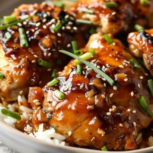 Honey Garlic Slow Cooker Chicken Thighs