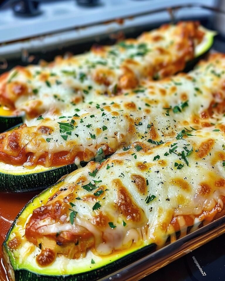 Keto Chicken Parmesan Zucchini Boats