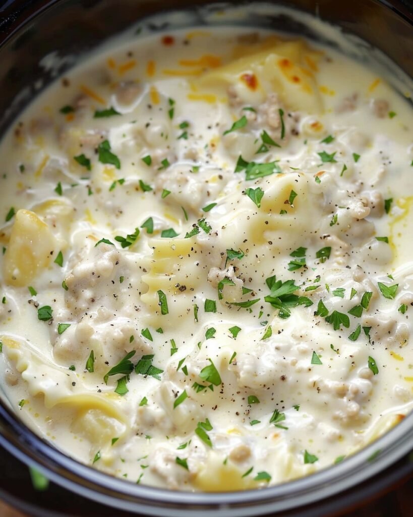 Crock Pot White Lasagna Soup
