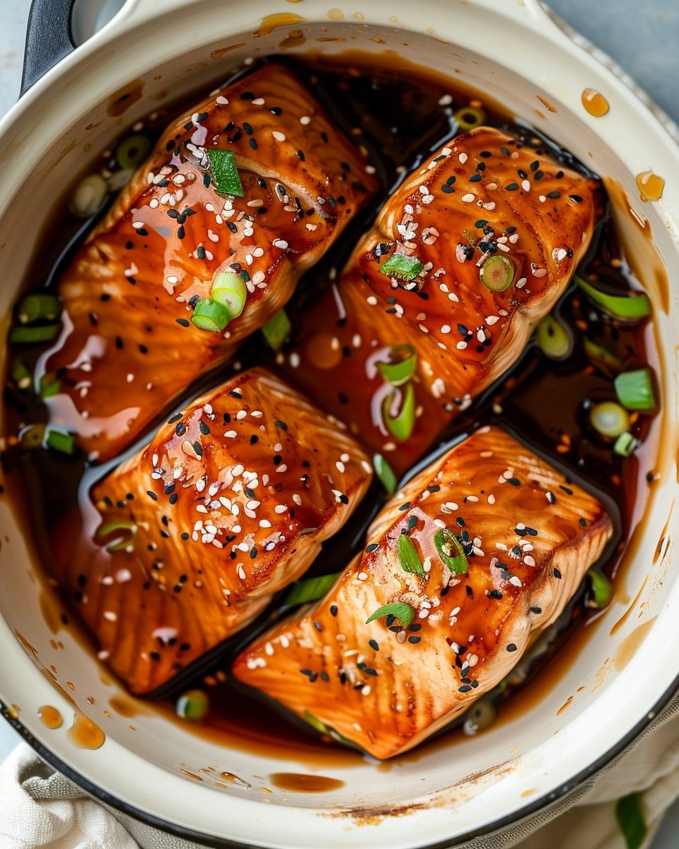 Slow Cooker Honey Garlic Glazed Salmon
