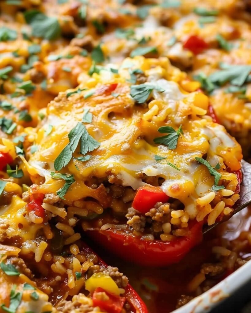Cheesy Stuffed Pepper Casserole