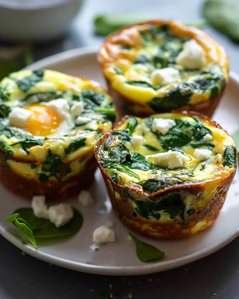 Healthy Egg Muffins with Spinach and Feta