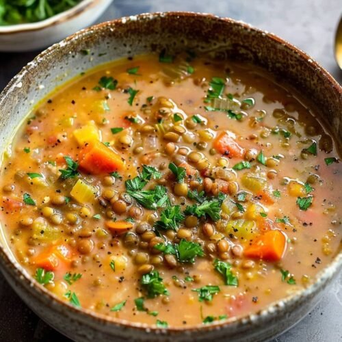 Vegetarian Lentil Soup with Spinach