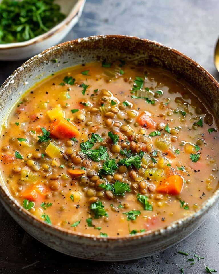 Vegetarian Lentil Soup with Spinach