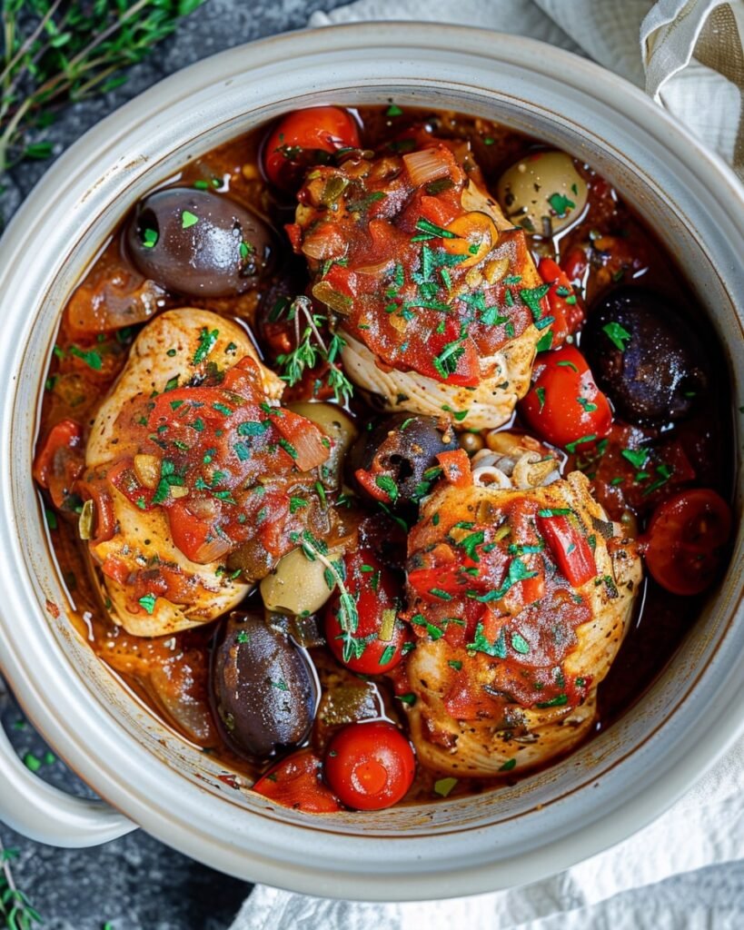 Slow Cooker Mediterranean Chicken 