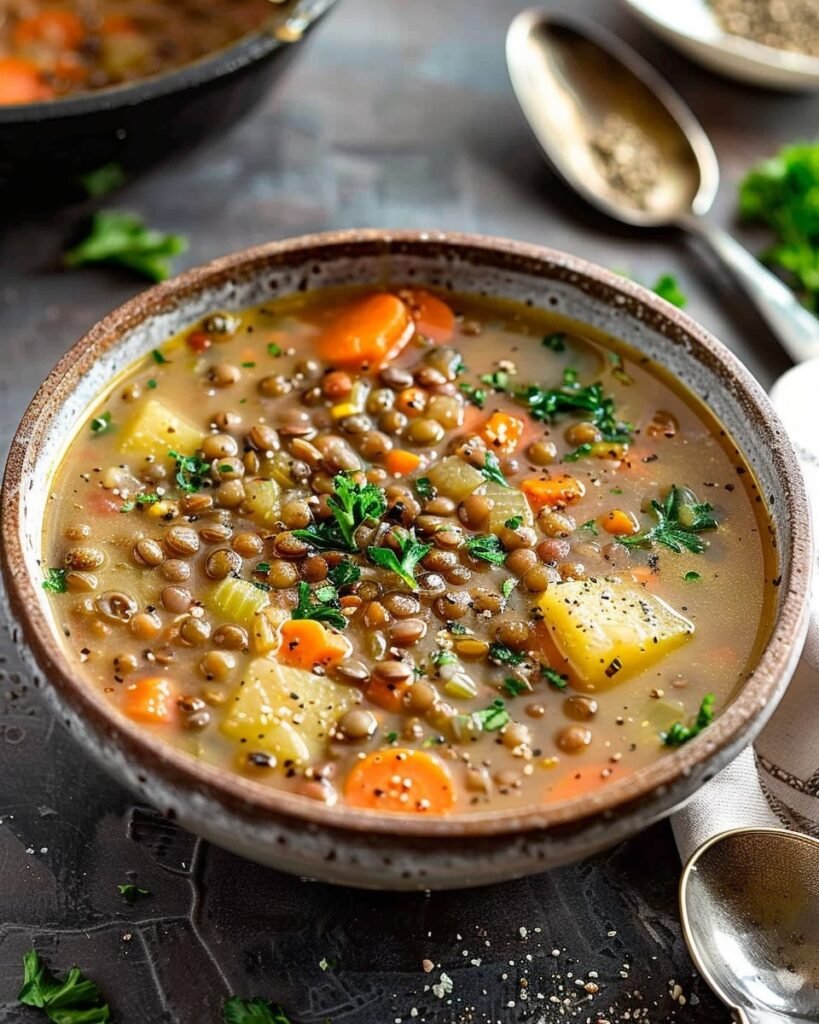 Vegan Lentil Soup with Spinach