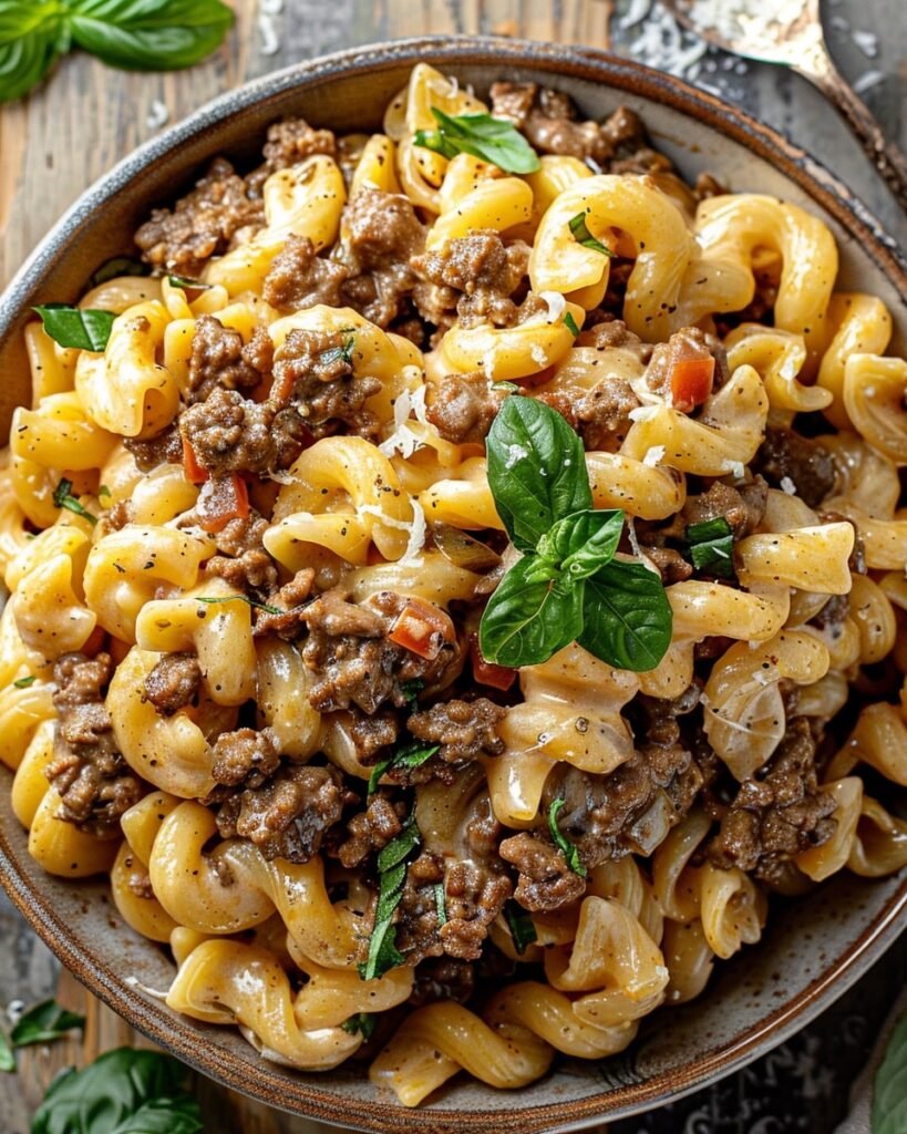 High-Protein Creamy Beef Pasta