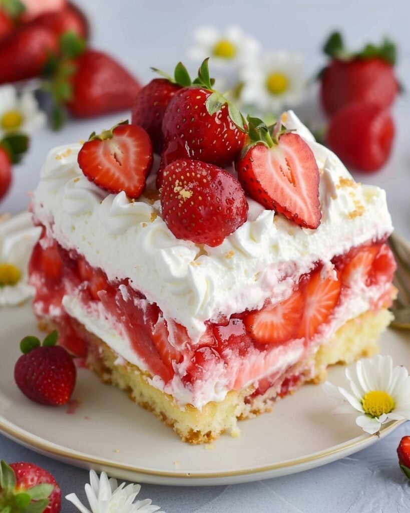 Strawberry Shortcake Poke Cake