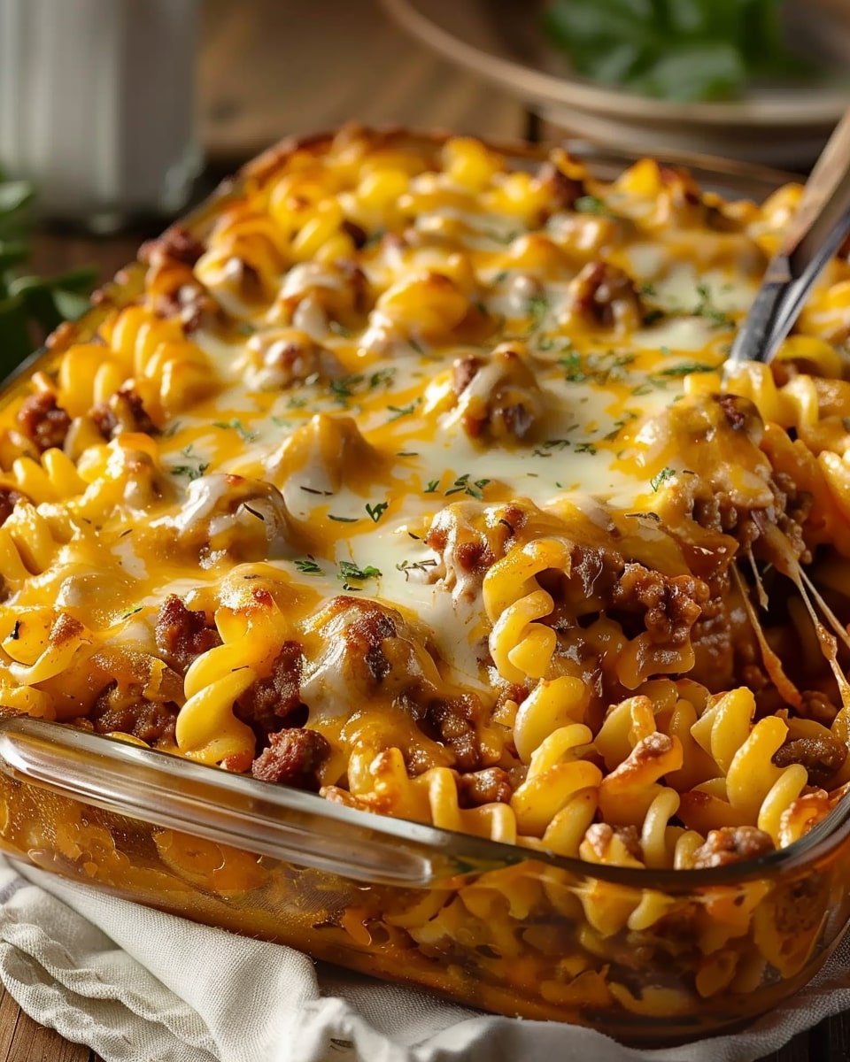 Cheesy Hamburger Casserole Bake