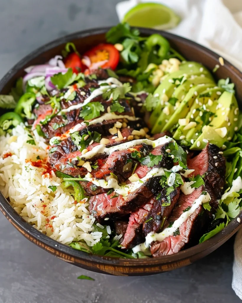 Healthy Cilantro Lime Steak Bowls