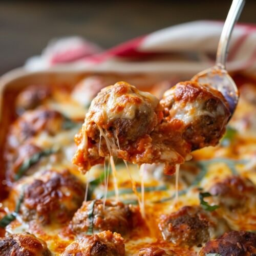 Cheesy Baked Meatball Casserole