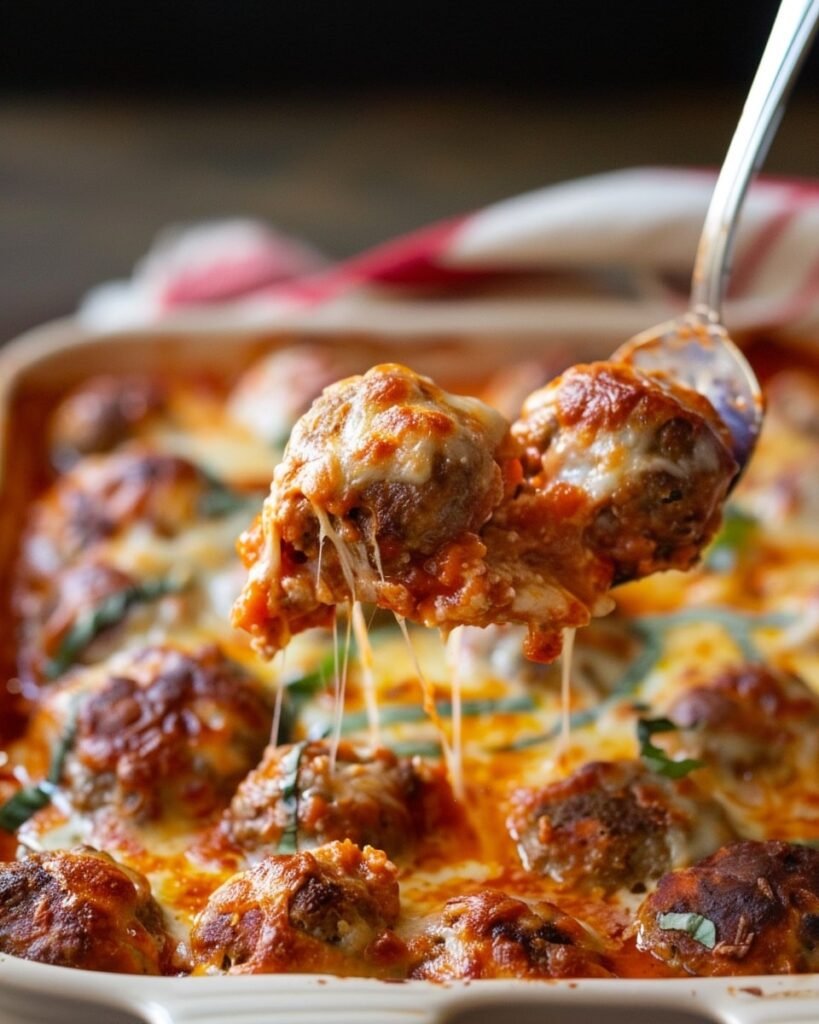 Cheesy Baked Meatball Casserole