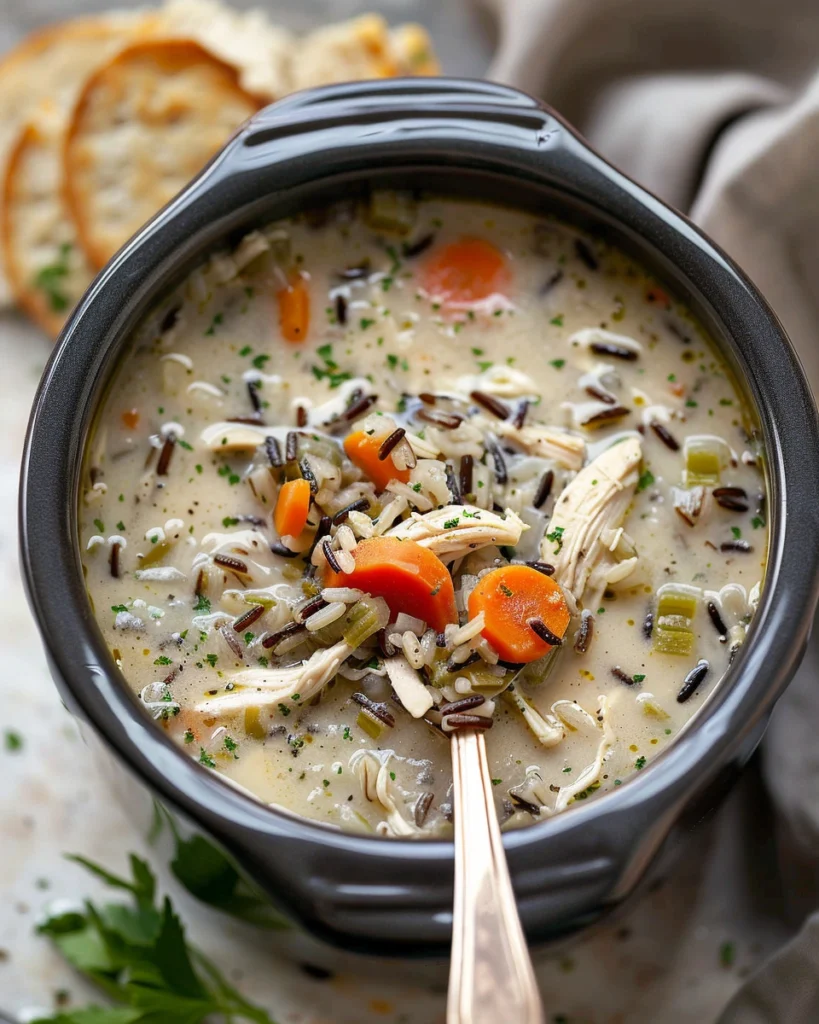 Slow Cooker Chicken and Wild Rice Soup