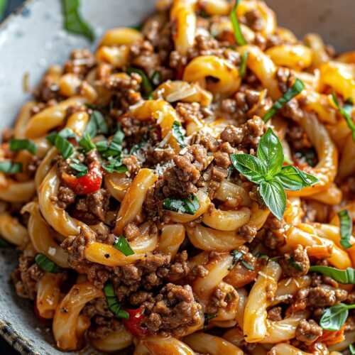 Healthy Creamy Beef Pasta