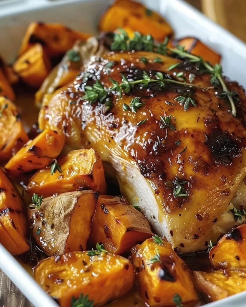 Maple-Glazed Chicken with Sweet Potatoes
