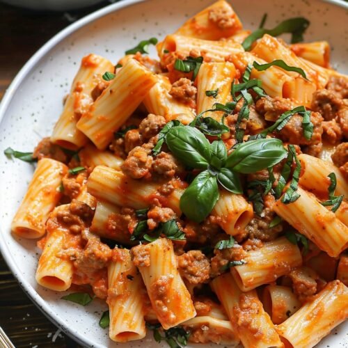 Creamy Sausage Rigatoni