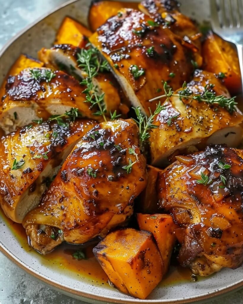 Maple-Glazed Chicken with Sweet Potatoes