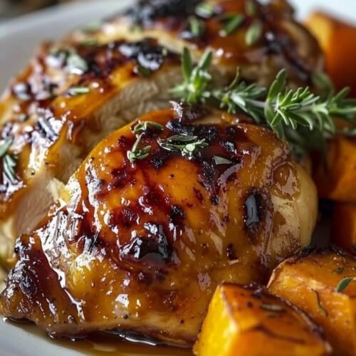 Maple-Glazed Chicken with Sweet Potatoes