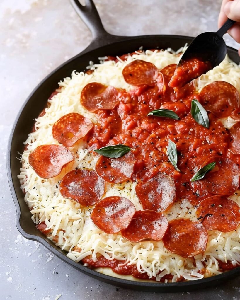 Cast Iron Skillet Pizza Process