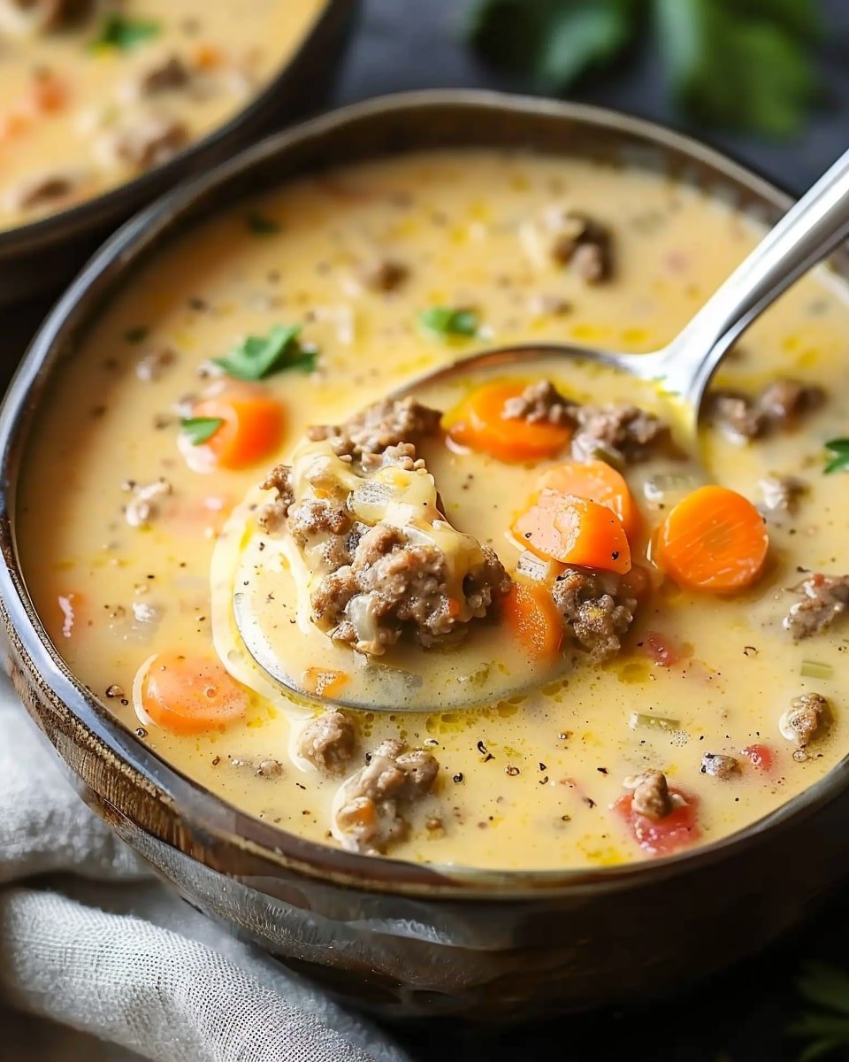 Crockpot Cheeseburger Soup