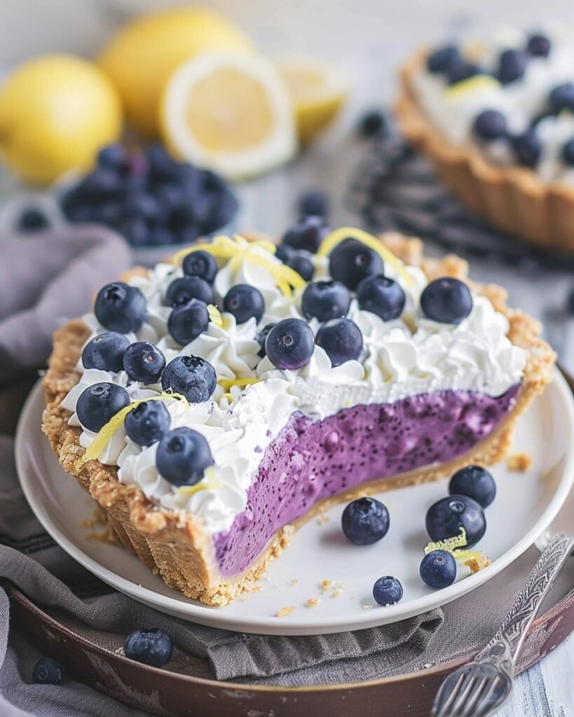 No Bake Lemon Blueberry Pie