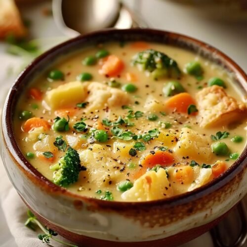 Quick & Hearty Veggie Pot Pie Soup