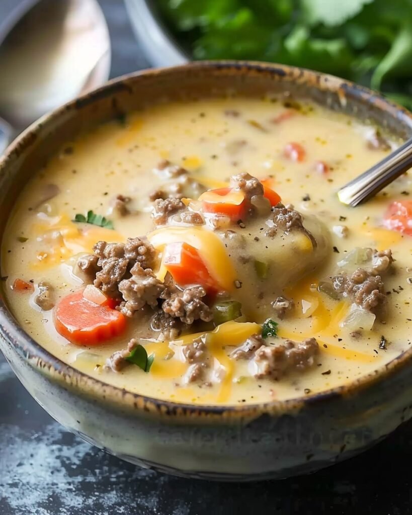 Crockpot Cheeseburger Soup