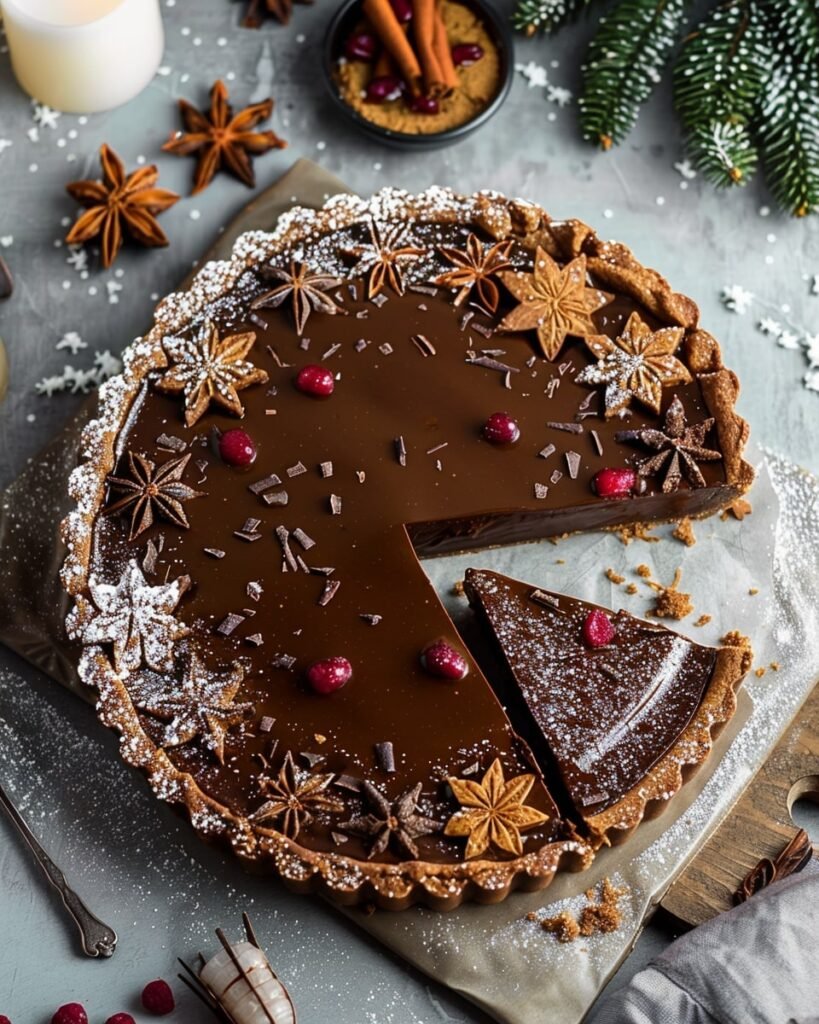 Vegan Gingerbread Chocolate Tart