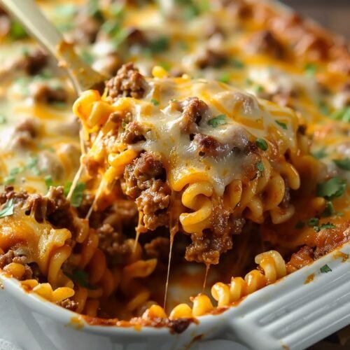 Cheesy Hamburger Casserole Bake