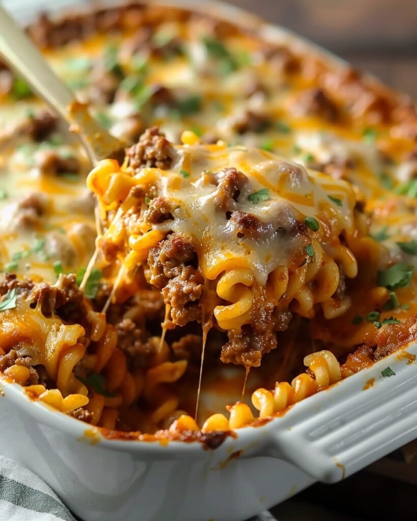 Cheesy Hamburger Casserole Bake