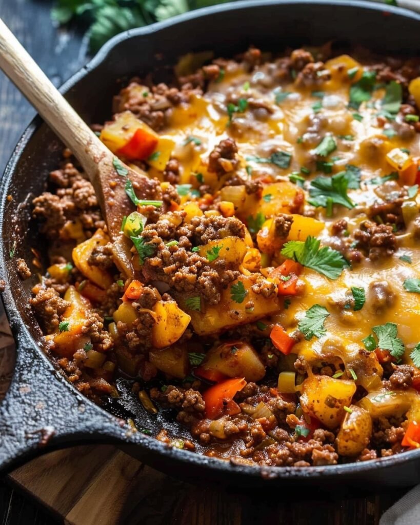 Ground Beef Skillet Process