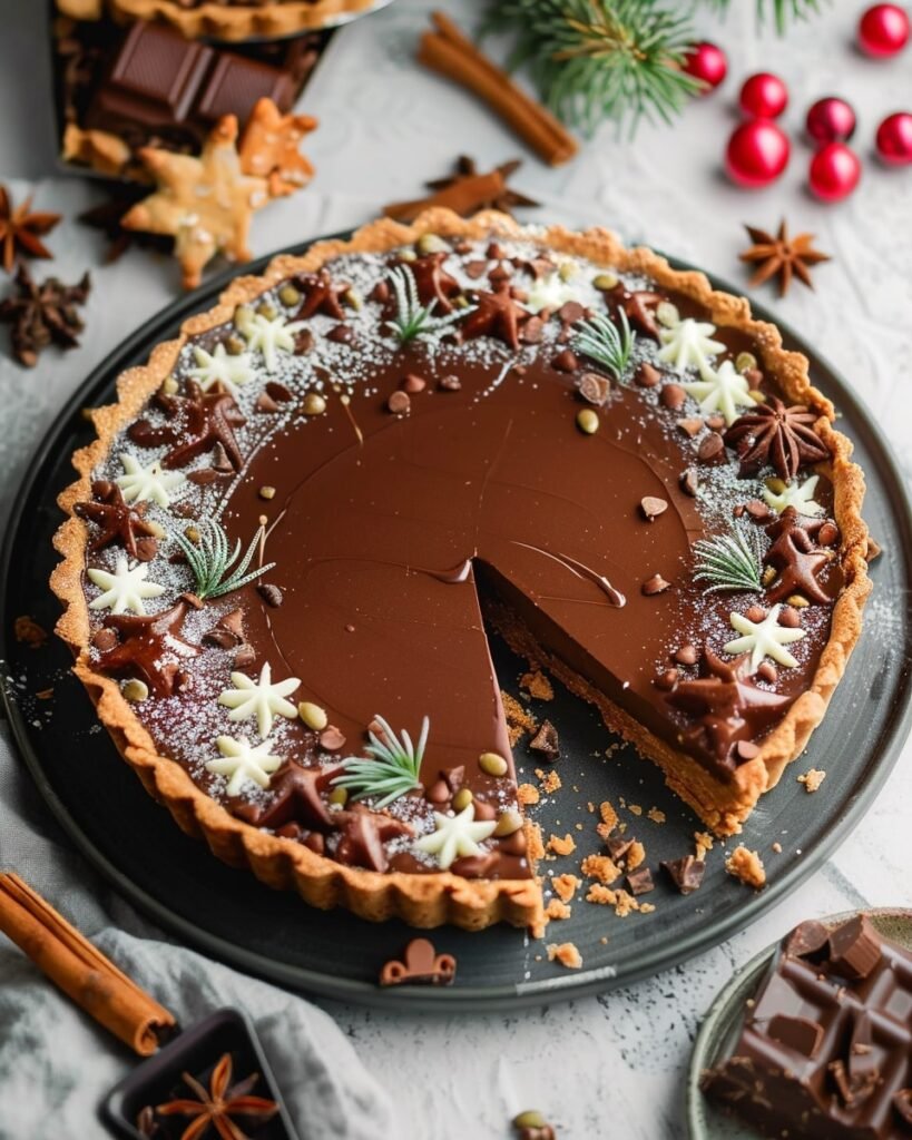 Vegan Gingerbread Chocolate Tart