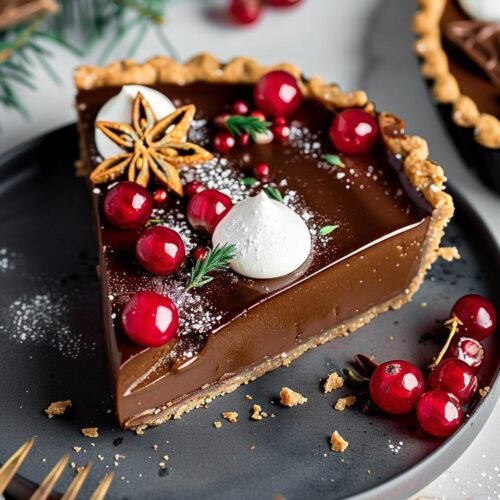 Vegan Gingerbread Chocolate Tart