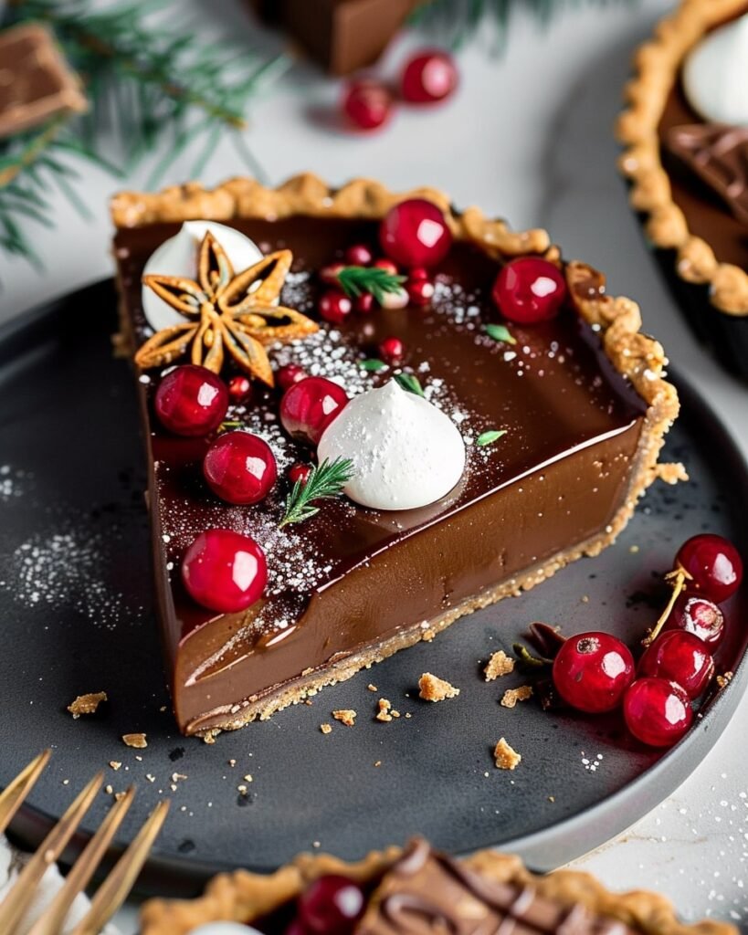 Vegan Gingerbread Chocolate Tart