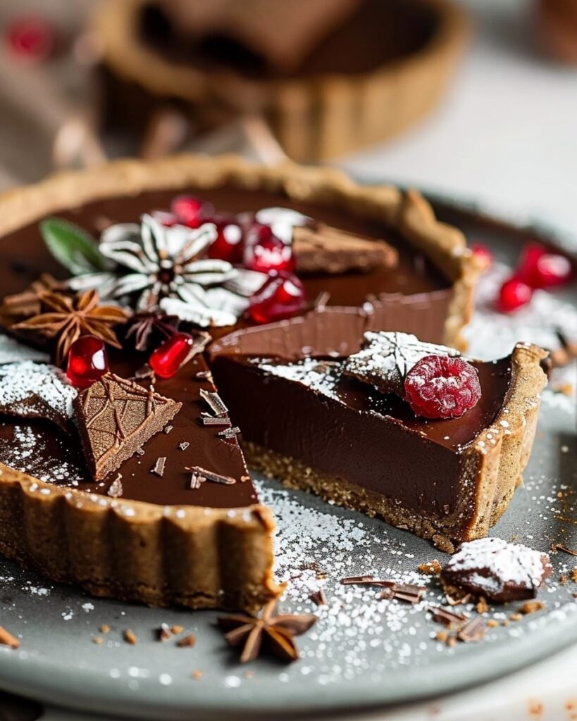 Vegan Gingerbread Chocolate Tart