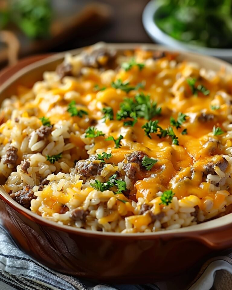 Cheesy Hamburger Rice Casserole