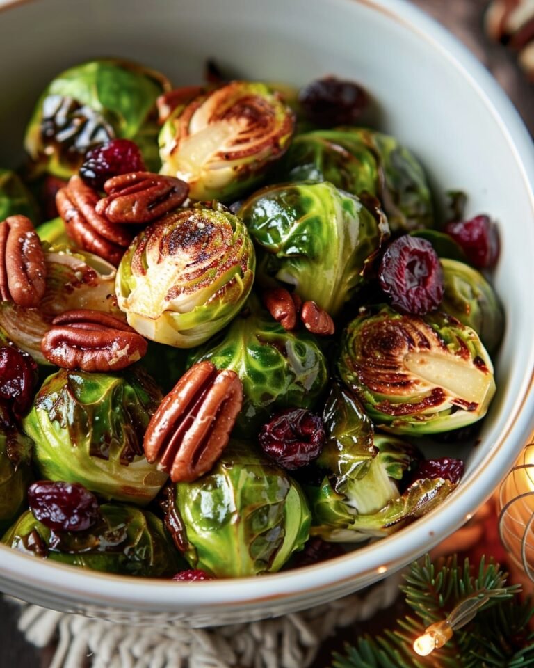 Roasted Sprouts with Pecans and Cranberries