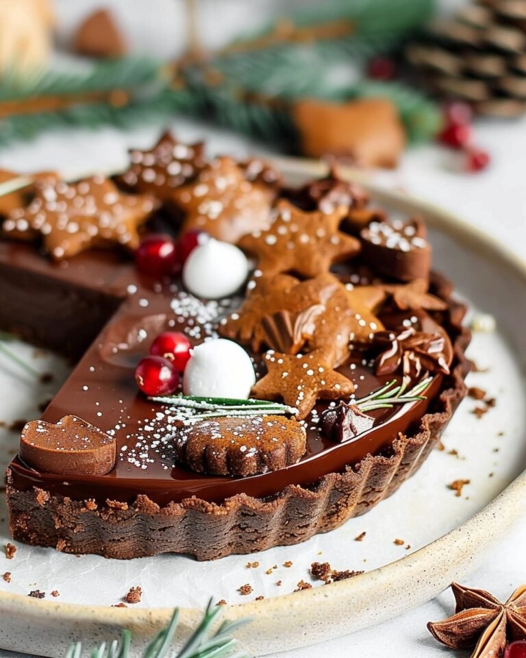 Vegan Gingerbread Chocolate Tart