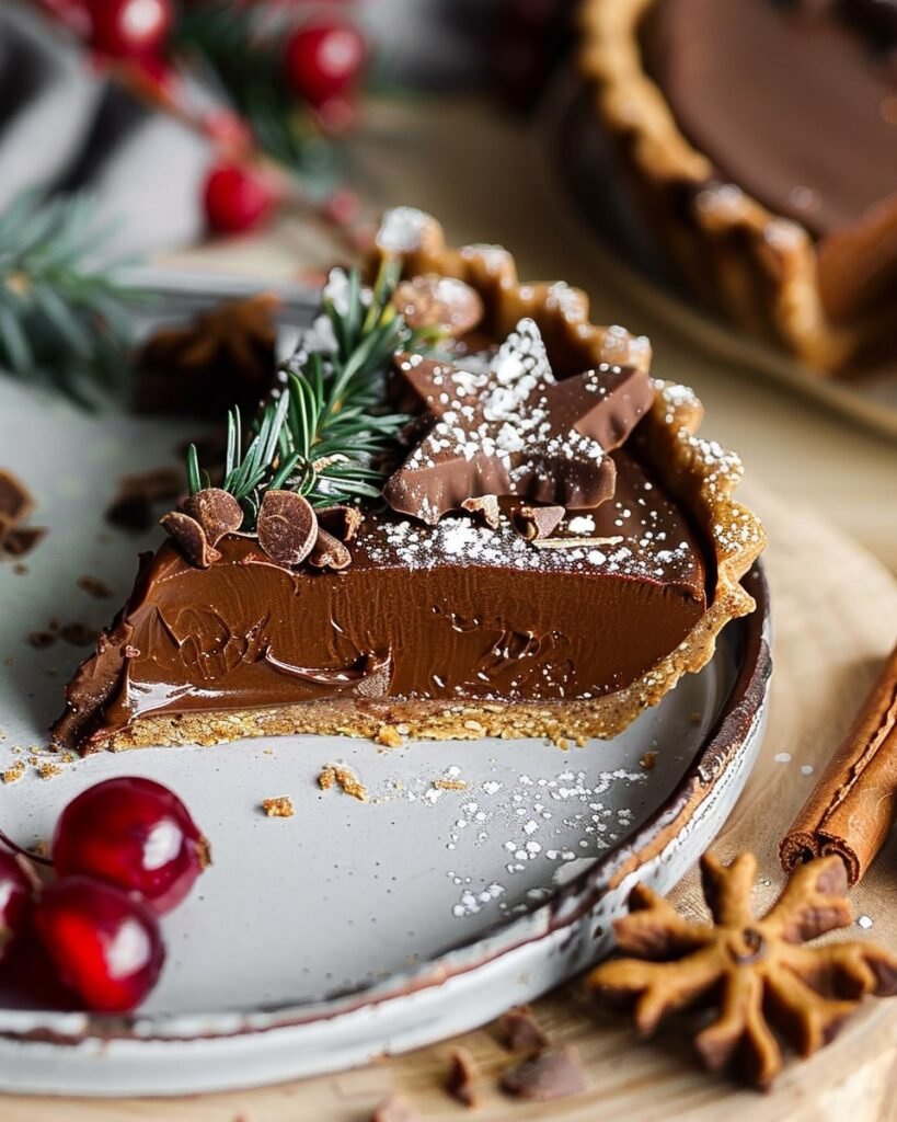 Vegan Gingerbread Chocolate Tart