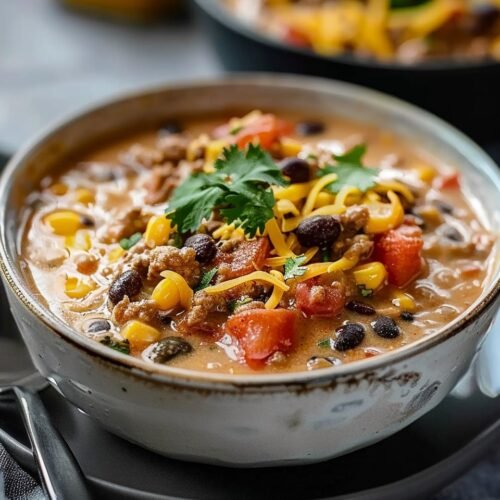 High Protein Creamy Taco Soup