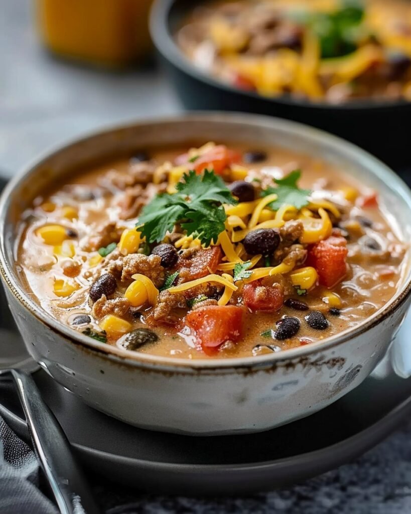 High Protein Creamy Taco Soup