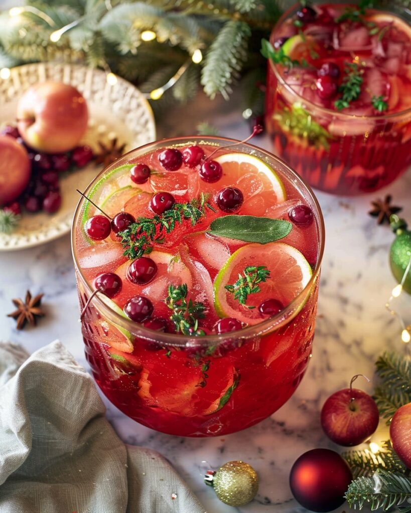 Sparkling Holiday Fruit Punch Recipe