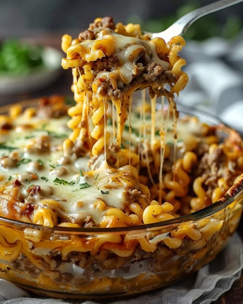 Cheesy Hamburger Casserole Bake
